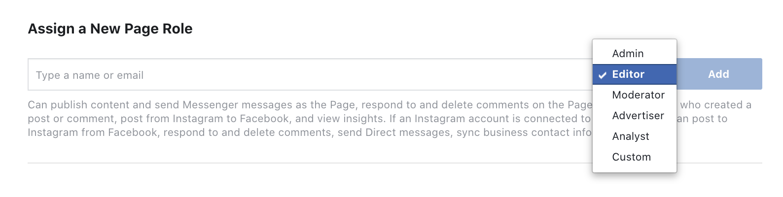 how to give someone access to business facebook page